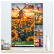 Cover-Bild zum Titel 'Windmühlen - Zauberhaft mit einer KI in Szene gesetzt (hochwertiger Premium Wandkalender 2026 DIN A2 hoch), Kunstdruck in Hochglanz' von 'Steffen Gierok-Latniak'