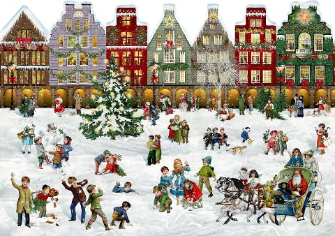 A3-Wand-Adventskalender - Weihnachtsstraße - 
