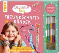 Cover-Bild zum Titel 'Kreativstart Kids Freundschaftsbänder. Anleitungsbuch und Material' von 'Frechverlag'