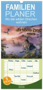 Familienplaner 2026 - Wo die wilden Drachen wohnen mit 5 Spalten (Wandkalender, 21 x 45 cm) CALVENDO - Simone Wunderlich