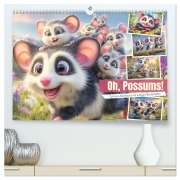 Cover-Bild zum Titel 'Oh, Possums! Cartoon-Abenteuer mit lustigen Beutelratten (hochwertiger Premium Wandkalender 2026 DIN A2 quer), Kunstdruck in Hochglanz' von 'Rose Hurley'