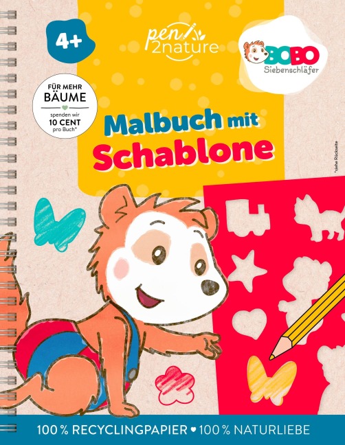 Bobo Siebenschläfer Malbuch mit Schablone. Zeichnen und Malen für Kinder ab 4 Jahren - Pen2nature