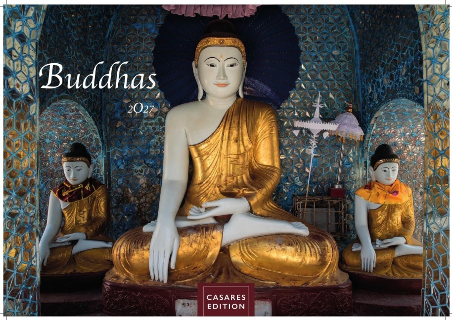 Buddhas Kalender 2027 - Wandkalender | Fotokalender Asien 35x50cm | Spirituelle Abbildungen Buddhas | Perfekt für Meditation & Raumdekoration - 