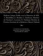 Cover-Bild zum Titel 'Bulletin Critique Publie Sous La Direction de MM. A. Baudrillart, E. Beurlier. L. Duchesne, Member de l'Institut L. Lescoeur, H. Thédenat, Membre de l' von 'M. E. Beurlier'