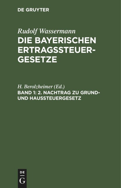 2. Nachtrag zu Grund- und Haussteuergesetz - 