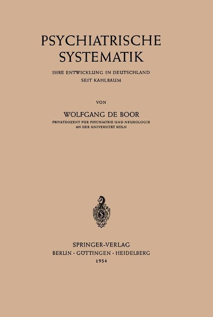 Psychiatrische Systematik - Wolfgang De Boor