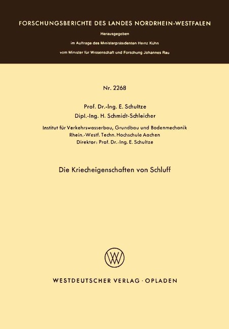 Die Kriecheigenschaften von Schluff - Edgar Schultze