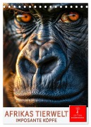 Afrikas Tierwelt - imposante Köpfe (Tischkalender 2026 DIN A5 hoch), CALVENDO Monatskalender - Peter Roder