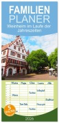 Cover-Bild zum Titel 'Familienplaner 2026 - Weinheim im Laufe der Jahreszeiten mit 5 Spalten (Wandkalender, 21 x 45 cm) CALVENDO' von 'Ilona Andersen'