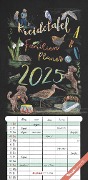 Kreidetafel Familienplaner 2025 - Familienkalender 22x45 cm - 5 Spalten - Kalender mit Ferienterminen und vielen Zusatzinformationen - Wandkalender - 