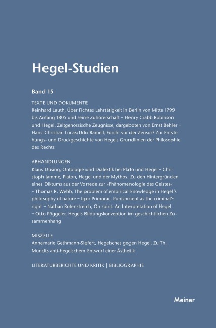 Hegel-Studien / Hegel-Studien - 