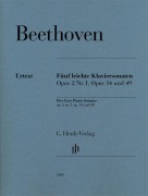 Cover-Bild zum Titel 'Fünf leichte Klaviersonaten op. 2 Nr. 1, op. 14 und op. 49' von 'Ludwig van Beethoven'