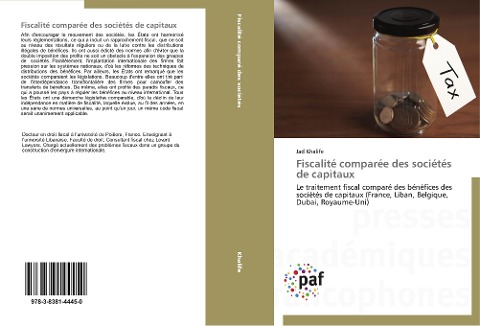 Fiscalité comparée des sociétés de capitaux - Jad Khalife