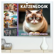 Cover-Bild zum Titel 'Katzenlogik - Wenn Blicke miauen könnten (hochwertiger Premium Wandkalender 2026 DIN A2 quer), Kunstdruck in Hochglanz' von 'Melanie Viola'