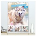Wölfe. Zarte Aquarelle von beeindruckenden Tieren (hochwertiger Premium Wandkalender 2025 DIN A2 hoch), Kunstdruck in Hochglanz - Rose Hurley