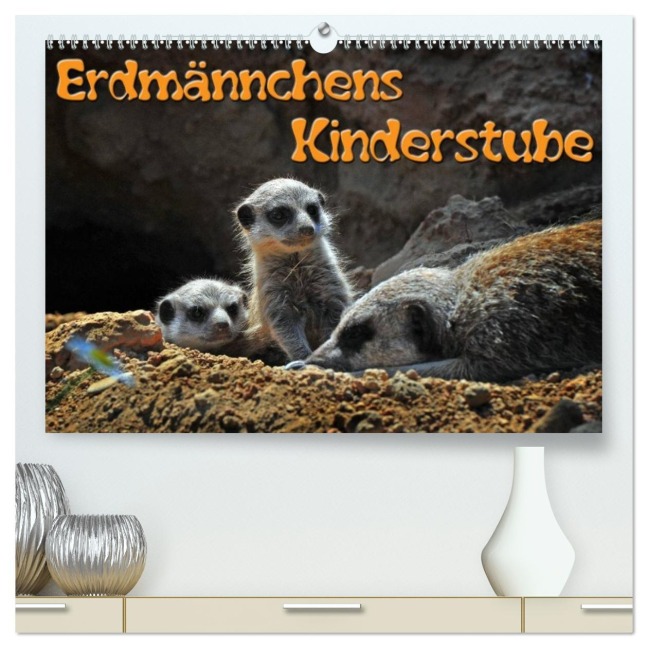 Erdmännchens Kinderstube (hochwertiger Premium Wandkalender 2026 DIN A2 quer), Kunstdruck in Hochglanz - Ingo Laue