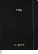 Cover-Bild zum Titel 'Moleskine 15 Monate Essential Wochenkalender 2025/2026, 1 Wo = 2 Seiten, vertikal, XXL, fester Einband, Schwarz' von ''