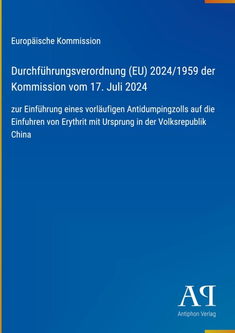 Durchführungsverordnung (EU) 2024/1959 der Kommission vom 17. Juli 2024 - Europäische Kommission