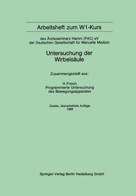Arbeitsheft zum W1-Kurs - Herbert Frisch