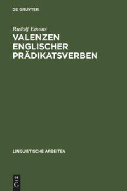 Valenzen englischer Prädikatsverben - Rudolf Emons
