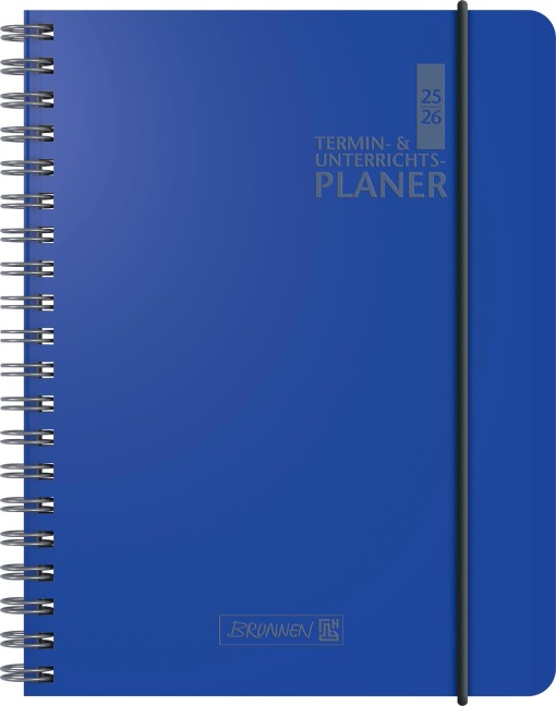 BRUNNEN Termin- & Unterrichtsplaner (2025/2026), 2 Seiten = 1 Woche, A5, 224 Seiten, Kunststoff-Einband Baladek, blau - 