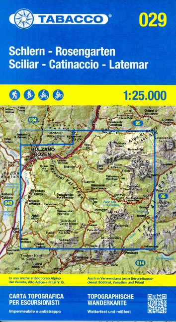 Tabacco Wandern 1 : 25 000 Schlern Rosengarten - 