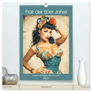 Cover-Bild zum Titel 'Flair der 50er Jahre. Girls im nostalgischen Pin-up-Stil (hochwertiger Premium Wandkalender 2026 DIN A2 hoch), Kunstdruck in Hochglanz' von 'Rose Hurley'