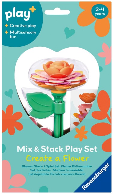 Play+ Blumen Steck- und Spiel-Set: Kleiner Blütenzauber orange - ab 2 Jahre - 