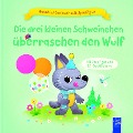 Geschichtenbuch mit Spielfigur -Die drei kleinen Schweinchen überraschen den Wolf - Julie Harman