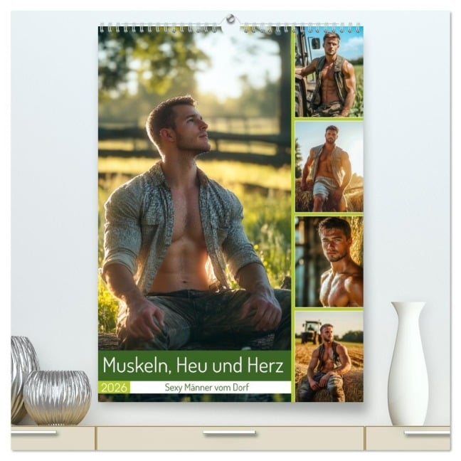 Muskeln, Heu und Herz - Sexy Männer vom Dorf (hochwertiger Premium Wandkalender 2026 DIN A2 hoch), Kunstdruck in Hochglanz - Mb Fotografie