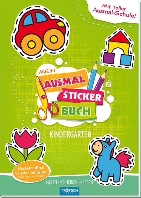 Trötsch Bastelbuch Mein Ausmal Sticker Buch Kindergarten - 