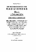 Cover-Bild zum Titel 'RADIZIEREN - Teil I - Lösungen zum Abschlusstest' von 'Reinhard Pantel'