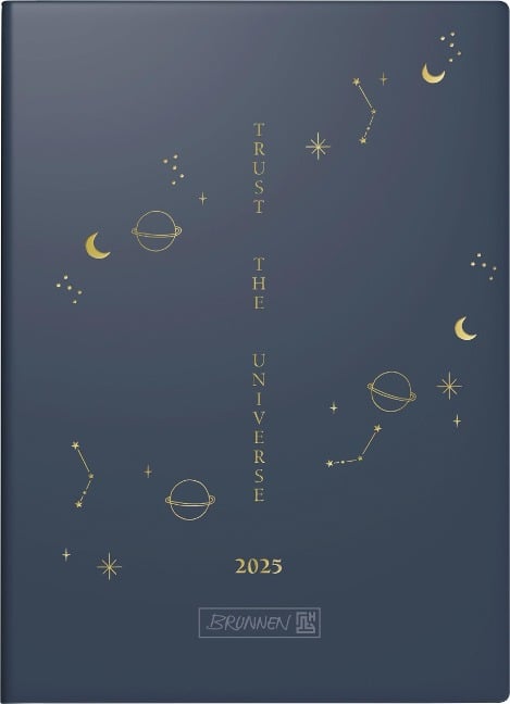 Brunnen 1073112015 Taschenkalender Modell 731 (2025) "Universe"| 2 Seiten = 1 Woche| A6| 144 Seiten| Grafik-Einband| dunkelblau - 