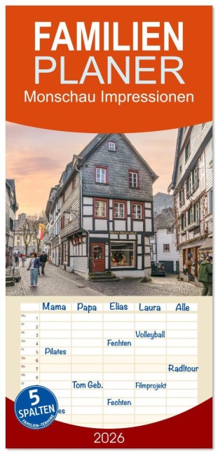 Familienplaner 2026 - Monschau Impressionen mit 5 Spalten (Wandkalender, 21 x 45 cm) CALVENDO - Dirk Meutzner