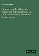 Cover-Bild zum Titel 'Untersuchung der Krümmung allgemeiner metrischer Räume auf Grund des in ihnen herrschenden Parallelismus' von 'Ludwig Berwald'