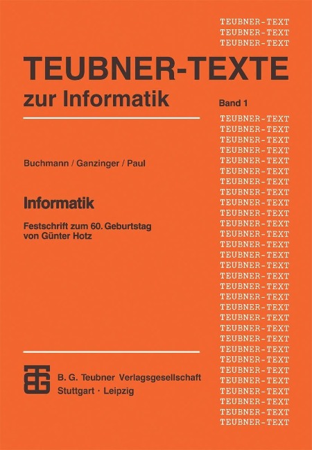 Informatik - Harald Ganzinger, Wolfgang J. Paul