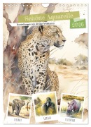 Schöne Aquarelle. Darstellungen von Afrikas Wildtieren (Wandkalender 2026 DIN A4 hoch), CALVENDO Monatskalender - Rose Hurley