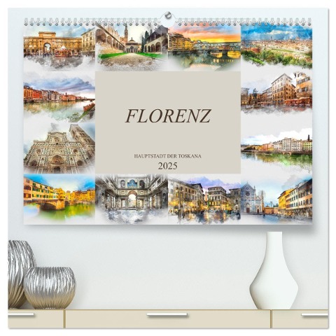 Florenz Hauptstadt der Toskana (hochwertiger Premium Wandkalender 2025 DIN A2 quer), Kunstdruck in Hochglanz - Dirk Meutzner