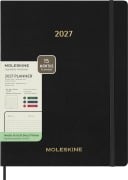 Cover-Bild zum Titel 'Moleskine 15 Monate Essential Wochenkalender 2026/2027, 1 Wo = 2 Seiten, vertikal, XXL, weicher Einband, Schwarz' von ''