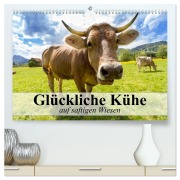 Cover-Bild zum Titel 'Glückliche Kühe auf saftigen Wiesen (hochwertiger Premium Wandkalender 2026 DIN A2 quer), Kunstdruck in Hochglanz' von 'Elisabeth Stanzer'