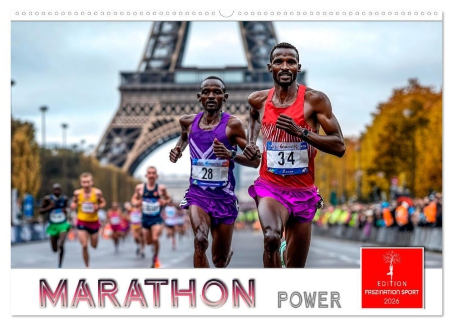 Marathon Power (Wandkalender 2026 DIN A2 quer), CALVENDO Monatskalender - Peter Roder