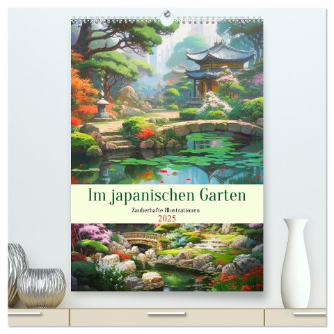 Im japanischen Garten. Zauberhafte Illustrationen (hochwertiger Premium Wandkalender 2025 DIN A2 hoch), Kunstdruck in Hochglanz - Rose Hurley