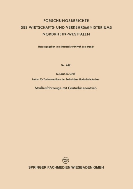 Straßenfahrzeuge mit Gasturbinenantrieb - Karl Leist