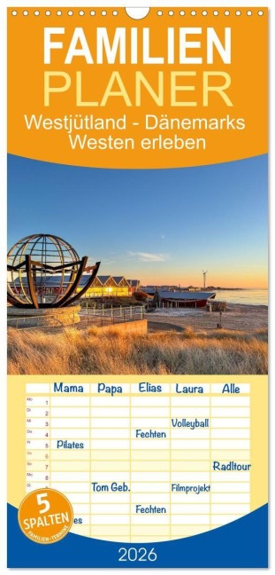 Familienplaner 2026 - Westjütland - Dänemarks Westen erleben mit 5 Spalten (Wandkalender, 21 x 45 cm) CALVENDO - Daniela Tchinitchian und Roy Palmen