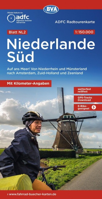 BVA ADFC Radtourenkarte Niederlande Süd, mit Knotenpunkten 1:150.000 - 