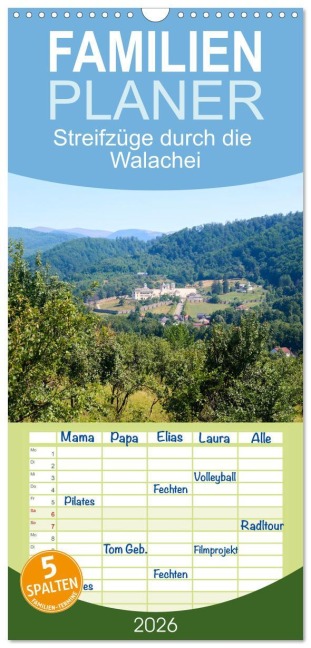 Familienplaner 2026 - Streifzüge durch die Walachei mit 5 Spalten (Wandkalender, 21 x 45 cm) CALVENDO - Anneli Hegerfeld-Reckert