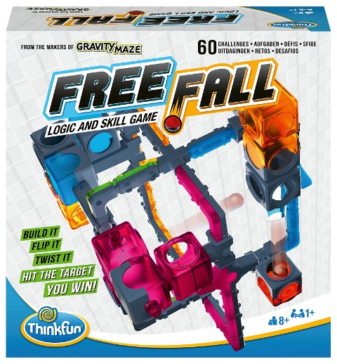 ThinkFun - 76548 - Free Fall - Schwerkraft auf einem neuen Level! Logikspiel für Mädchen und Jungen ab 8 Jahren. Von den Machern von Gravity Maze. - 