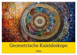 Cover-Bild zum Titel 'Geometrische Kaleidoskope (Wandkalender 2026 DIN A2 quer), CALVENDO Monatskalender' von 'Bonheur Switzerland'
