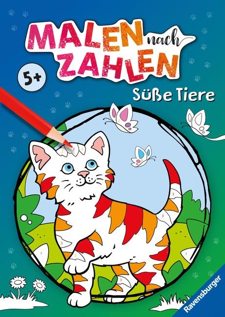 Ravensburger Malen nach Zahlen ab 5 Jahren Süße Tiere - 48 Motive - Malheft für Kinder - Nummerierte Ausmalfelder - 