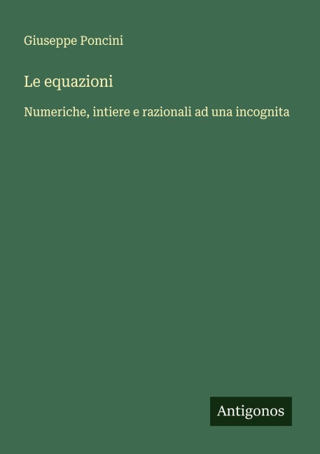 Le equazioni - Giuseppe Poncini